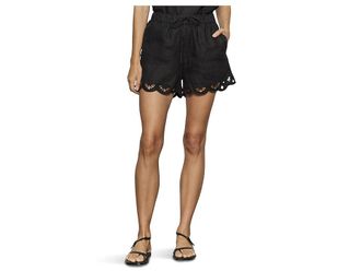 Sanctuary Almost There Linen Shorts Womens Jumpsuit & Rompers One Piece Black : LG (US 10-12), Cotton/Linen