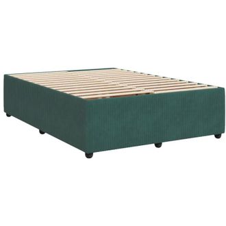 vidaXL Vidaxl - Estructura Cama Sin Colch&oacute;n Terciopelo Verde Oscuro 160x200 Cm