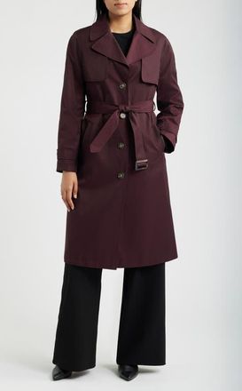 Via Spiga Back Button Cotton Blend Trench Coat in Pinot Noir at Nordstrom, Size Small