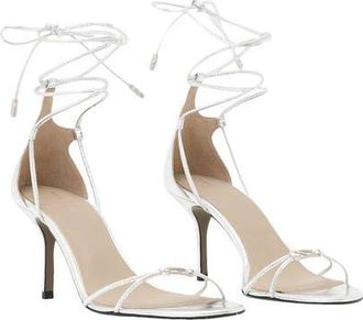 AllSaints Ali Ankle Wrap Sandal in Silver at Nordstrom, Size 10Us