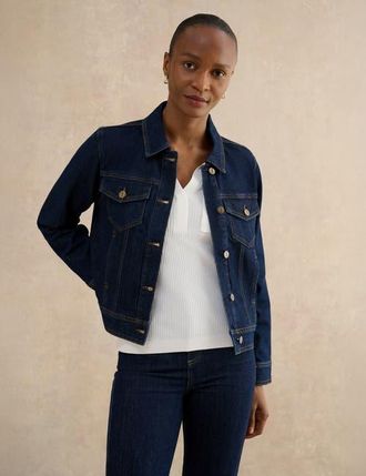 Hobbs London Vivienne Denim Jacket in Indigo at Nordstrom, Size 16