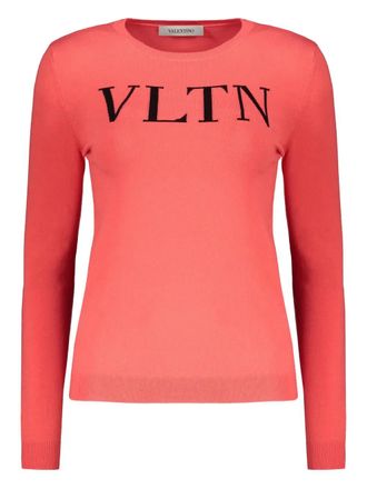 Valentino Garavani logo crew-neck long-sleeve T-shirt - Orange