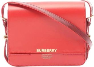 Burberry Pre-owned Cross Body Bags, female, Red, Size: ONE SIZE Pre-owned Grace leather shoulder bag
