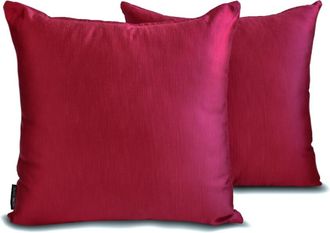 OEM Fundas Decorativas Para Cojines Homecentric, Paquete De 2 Unidades, Color Rojo, 40 X 40 Cm, De Sat&eacute;n, Para Sof&aacute;. Sat&eacute;n Grueso Rojo Intenso