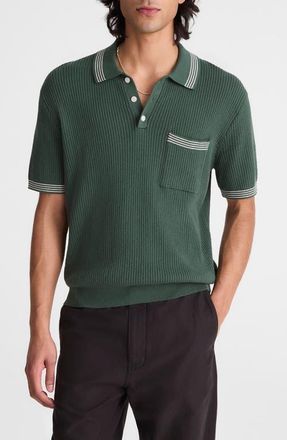 Madewell Tipped Sweater Polo in Botanical Green at Nordstrom, Size Small