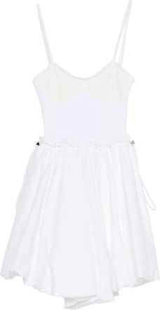 The Attico White Peplum-hem Mini Dress