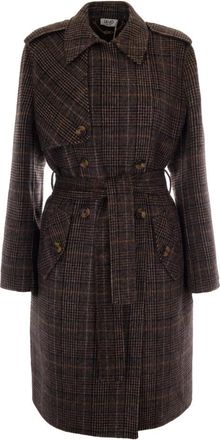 Liu Jo Cappotto lungo in panno double - Dames - Mantel - Bruin - L - Wol - Jassen