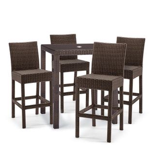 Frontgate Palermo 5-pc. Bar Set in Bronze Wicker - Frontgate