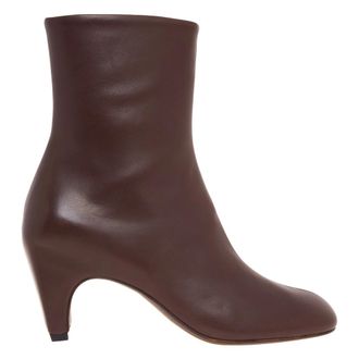 Vic Mati&eacute; Tronchetto Enkellaars - Dames - Schoenen - Bruin - Maat: 40 EU Zijde
