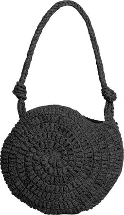 Ibeliv Isula Ronde Raphia Tas - Dames - Schoudertassen - Zwart - ONE Size - Tassen