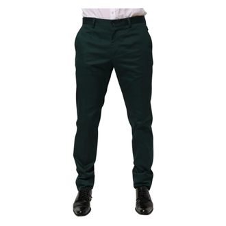 Dolce & Gabbana Slim-fit Trousers, male, Green, Size: S Dress Pants