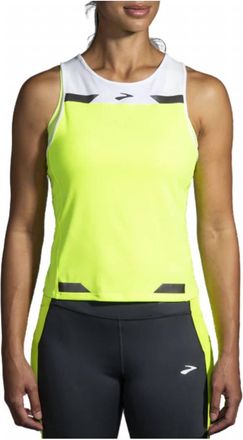 Brooks Womens Run Visible Back-To-Front Tank Top In White/nightlife