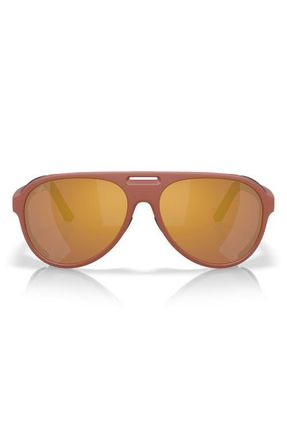 Costa 59mm Polarized Pilot Sunglasses in Matte Terra Cotta /Gold Mirror 580G at Nordstrom