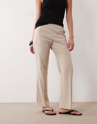 Miss Selfridge Pantaloni sartoriali dritti color pietra in coordinato-Neutro