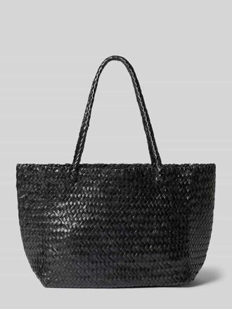 Mango Shopper aus Ziegenleder in Flecht-Optik Modell Bamba in Black, Gr&ouml;&szlig;e 1