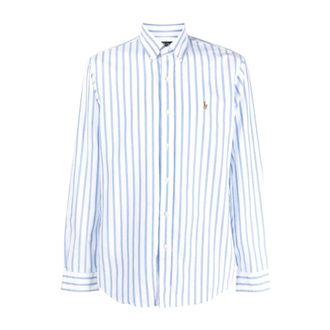 Ralph Lauren Overhemden, Heren, Blauw, L, Katoen, Gestreept overhemd