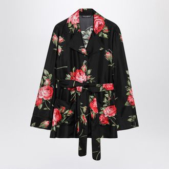 Dolce & Gabbana Dolce&Gabbana Black Vanity Shirt With Bouquet Rose Print
