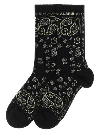 Alanui Black Cotton Socks Clothing