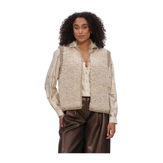 Nukus Nukus - Lana Gilet - Dames - Jassen - Beige - Maat: L Zijde