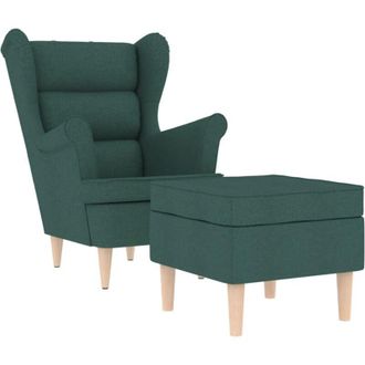 vidaXL Sill&oacute;n Con Reposapi&eacute;s Tela Verde Oscuro Vidaxl