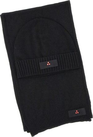 Peuterey Accessoires, Dames, Zwart, ONE Size, Wol, Silli 05 Sjaal en Muts Set