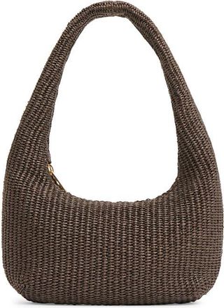 Mansur Gavriel Mini Gnocci Raffia Bag in Ebony at Nordstrom