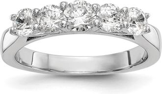 Diamond2Deal 14k White Gold Lab Grown Diamond Wedding Band Ring 1Ct Clarity- VS Color- D-E