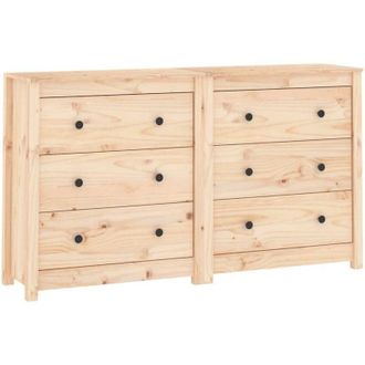 vidaXL Aparador De Madera Maciza De Pino 140x35x80 Cm Vidaxl