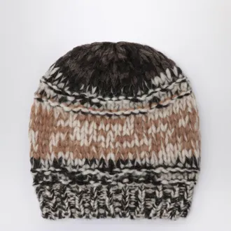 Roberto Collina Camel Mouliné Effect Beanie