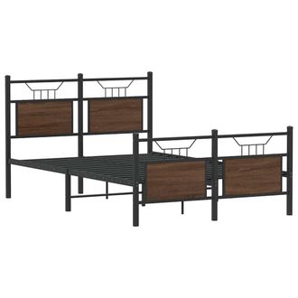 Berkfield Home Durable Bed Frame without Mattress Brown Oak 120x200 cm Engineere | Size: Small Double