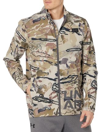 Under Armour Mens Hardwoods Graphic Jacket, Ua Barren Camo (999)/Black, M