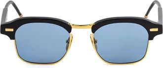 Thom Browne Acetate En Titanium Vierkante Zonnebril - unisex - Zonnebrillen - Zwart - 49 MM - Accessoires