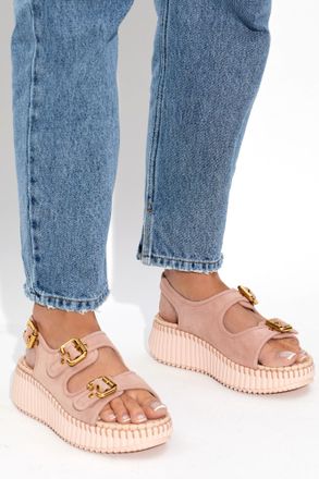 Chlo&eacute; Nama Platform Sandals, Womens, Pink