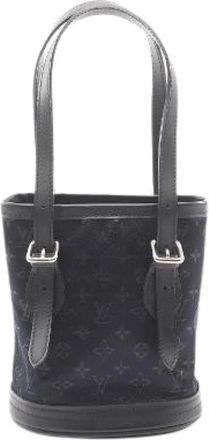 Louis Vuitton Bolso de mano Pre-owned Little Bucket Monogram Satin - Pre-owned - Mujer - Negro - ONE SIZE