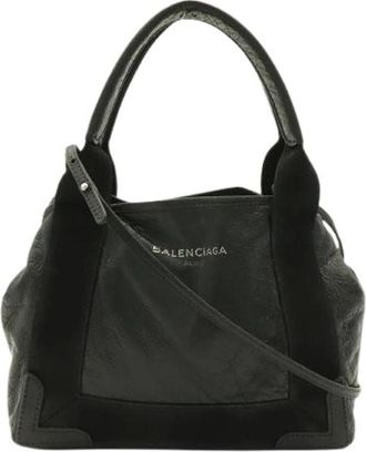 Balenciaga Pre-owned Navy Cabas Leather 2way Bag - - Pre-owned - Donna - Nero - ONE SIZE