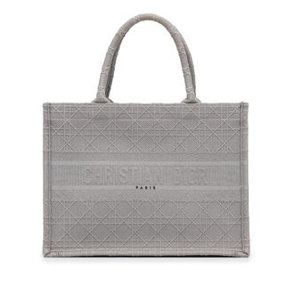 Dior Grey Medium Cannage Embroidered Book Tote