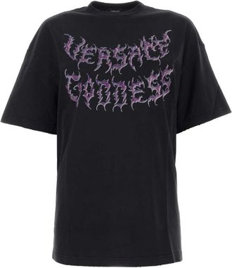 Versace Black Cotton Oversize T-shirt