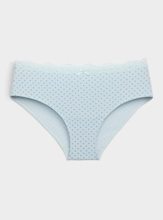 Miiyu Womens Lace-waist bikini panty Organic cotton