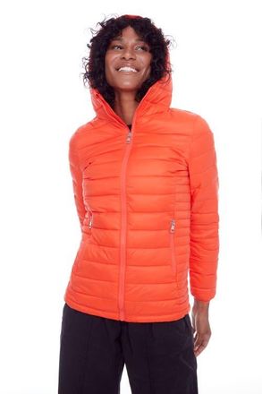Alpine North YOHO LADIES - Vegan Down Lightweight Packable Puffer Jacket & Bag in Tangerine at Nordstrom, Size X-Small