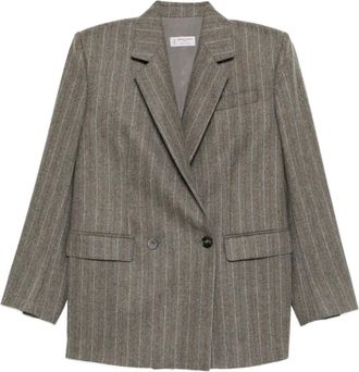 Alberto Biani pinstripe double-breasted blazer - Brown