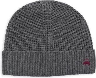 Brooks Brothers Wool & Cashmere Waffle Knit Beanie in Charcoal at Nordstrom Rack