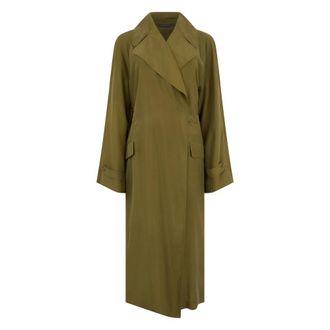 Alberta Ferretti Klassieke lange trenchcoat - Dames - Mantel - Groen - XL - Jassen