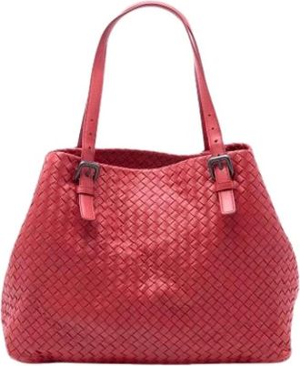 Bottega Veneta Pre-owned Tote Bags, female, Red, Size: ONE SIZE Pre-owned Cesta Tote Bag