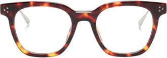 Linda Farrow Evans square-frame glasses - unisex - Acetate/Metal - 50 - Brown