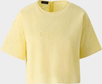 Akris Broderie Anglaise Short-Sleeve Top