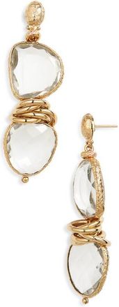 Gas Bijoux Sirena Drop Earrings in Clear/Gold at Nordstrom
