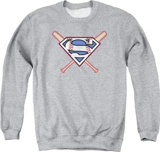 Gildan Superman Crossed Bats Adult Crewneck Sweatshirt