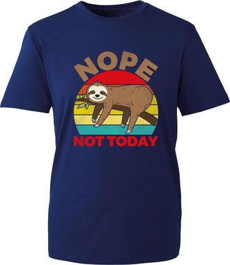 Generic Nope Not Today Funny Sloth T-Shirt Animal Lovers Pets Lovers Sloth Fans Unisex Gift Tee Top (Navy, 2XL)