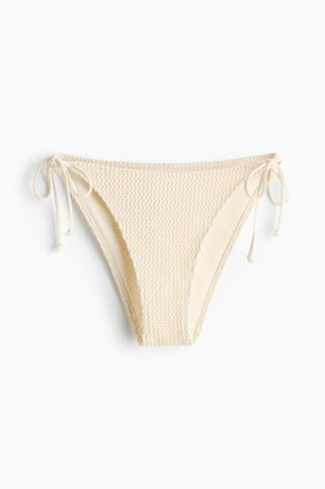 H&M Tie-Tanga Bikinihose - Cremefarben
