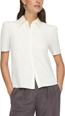 Lafayette 148 New York Puff Sleeve Button Front Shirt